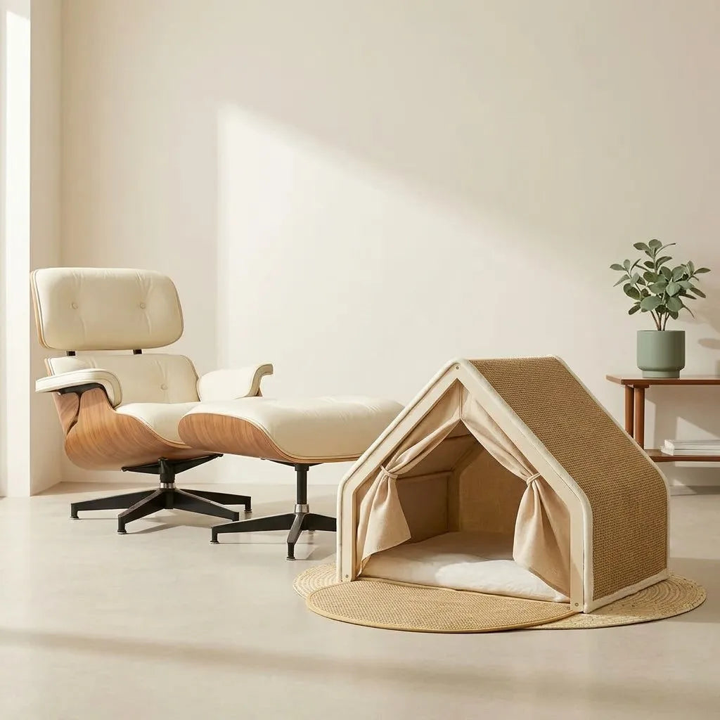 Cat tent size reference beside a chair