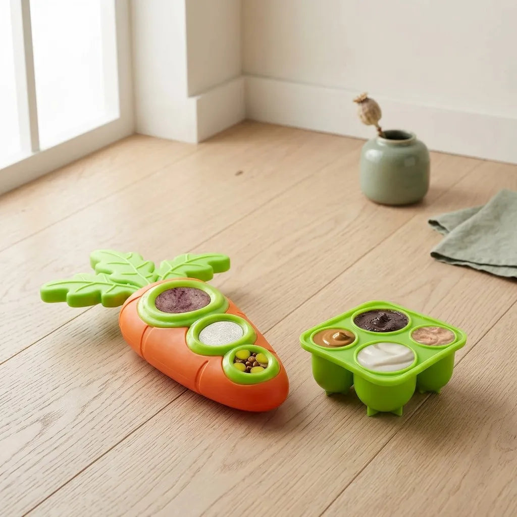 Carrot feeder and silicone tray size reference